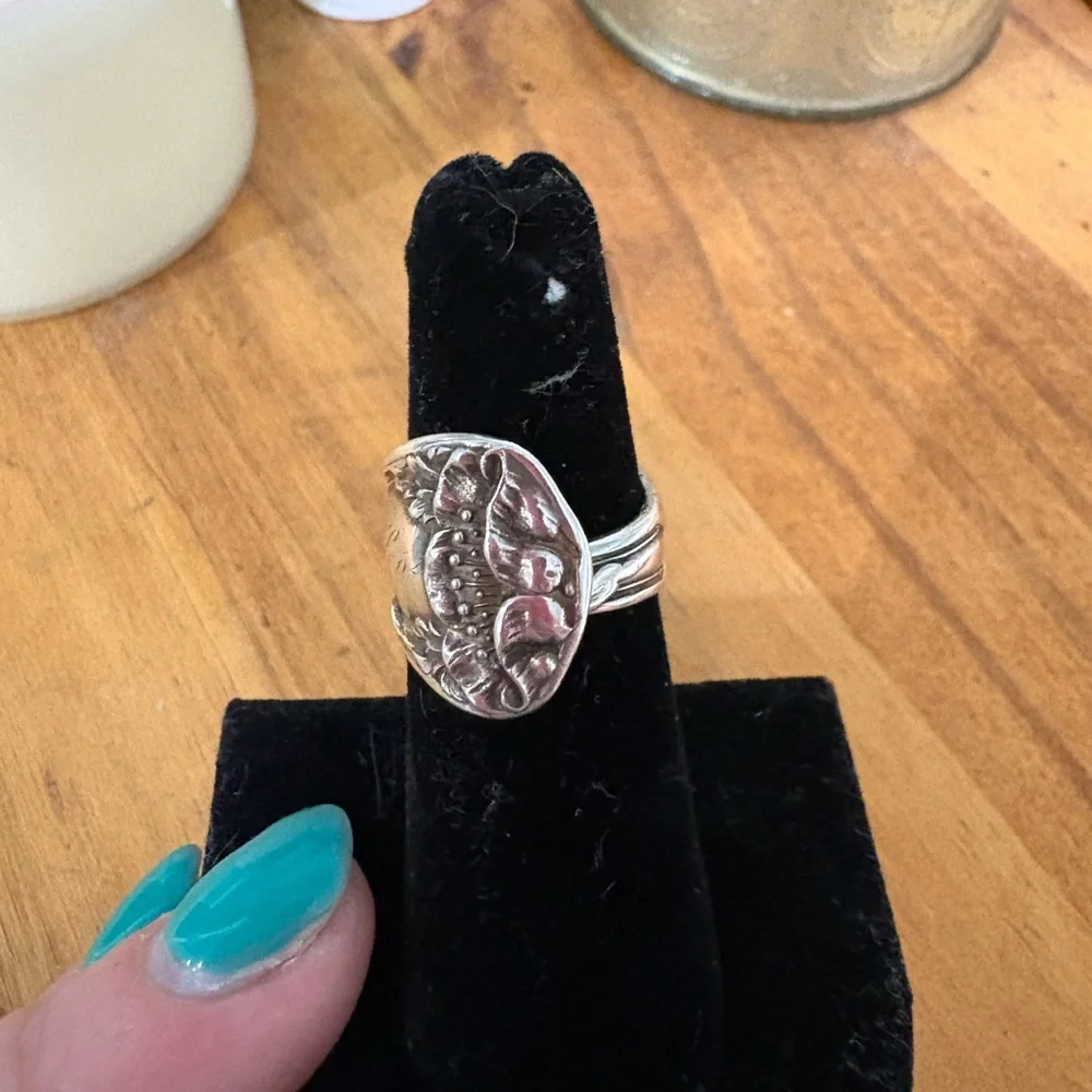 Sterling Silver Vintage Spoon Ring size 5 - Picture 9 of 15